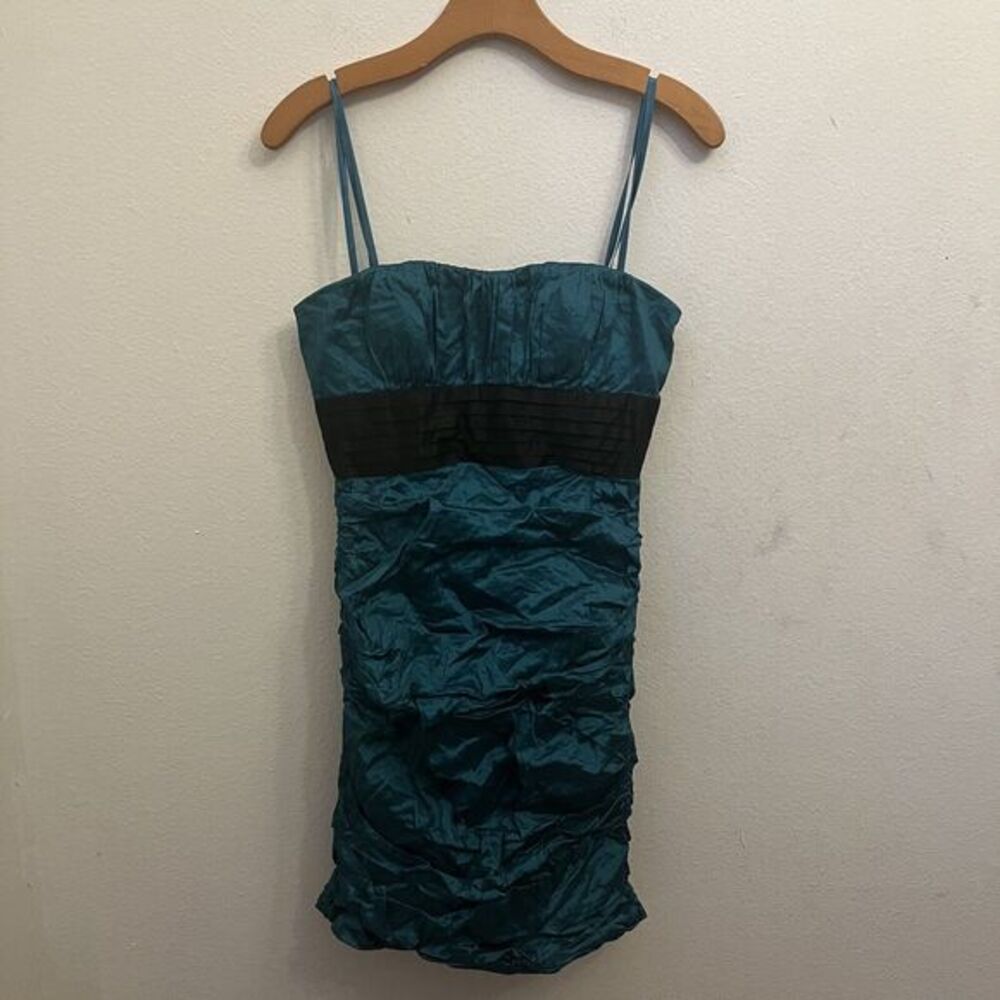 NWT $348 BCBG MAX AZRIA BLUE GREEN STRAPLESS DRESS 8 (L2)